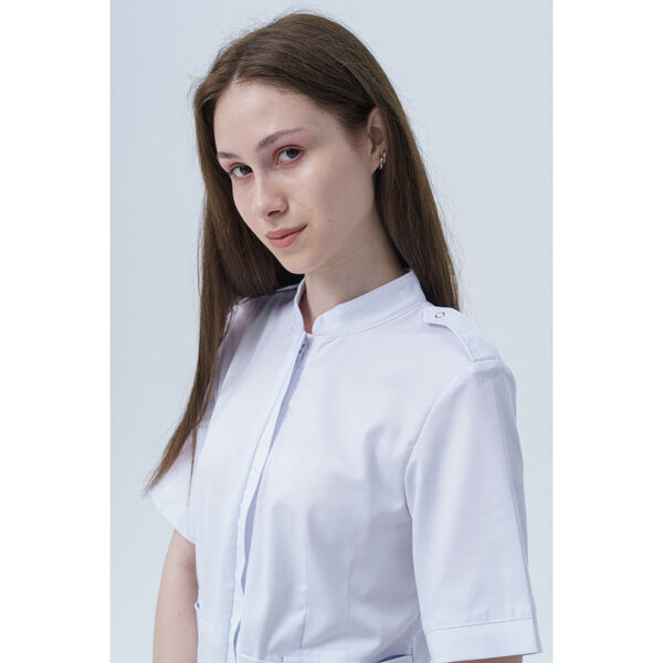 Рубашка женская на молнии TZ400, белый, 60 - фото 3