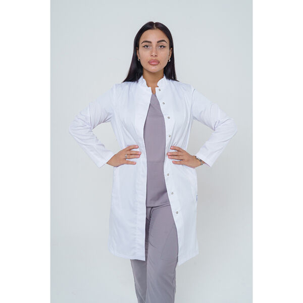 Халат женский 250, длинный рукав, белый, 48 - фото 1