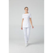 Туника женская Dr. Nice с молнией сзади, короткий рукав, белый, 40