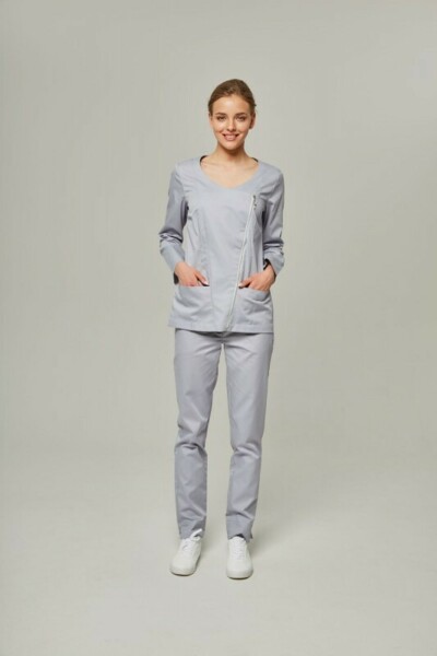 Туника женская Dr. Nice с косой молнией, серый, 48