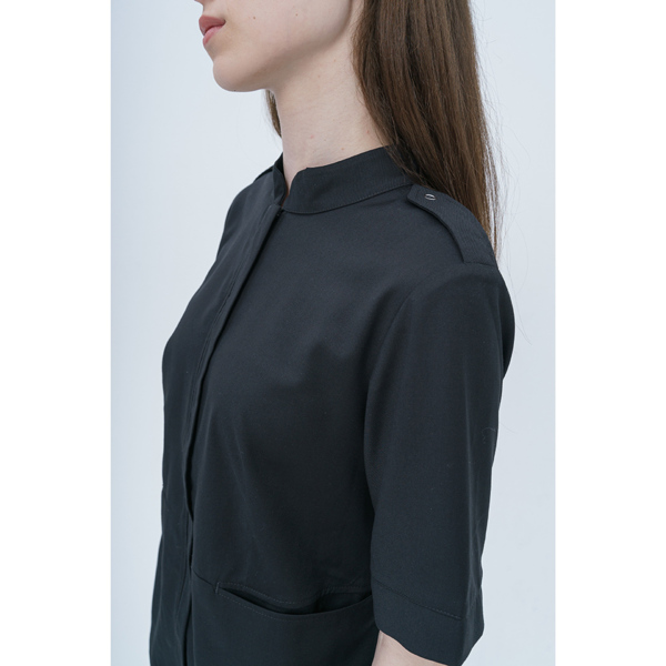 Рубашка женская на молнии TZ400, черный, 48 - фото 3
