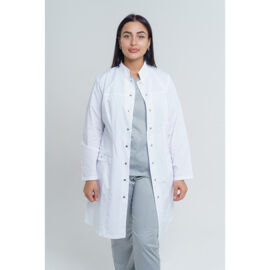 Халат женский на кнопках 248 Ultra, длинный рукав, белый, 58