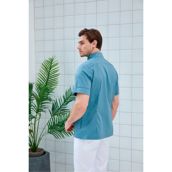 Рубашка мужская Dr. Nice, со стойкой, с коротким рукавом, деним, 54 - фото 3
