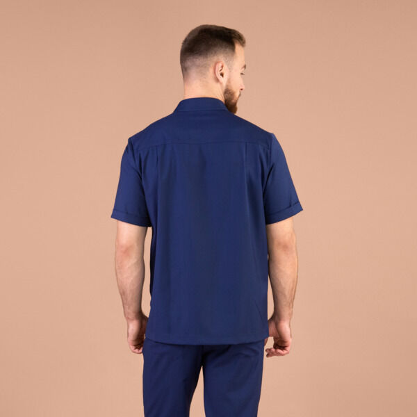 Рубашка мужская на молнии TZ700, темно-синий, 50 - фото 2