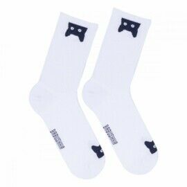 Носки женские, "Черный кот", белый, 36-40