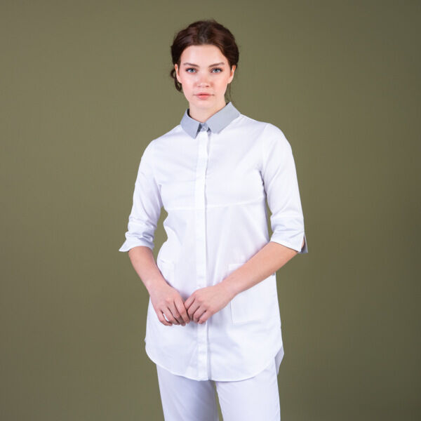 Рубашка женская на кнопках TZ450, белый, 50 - фото 0