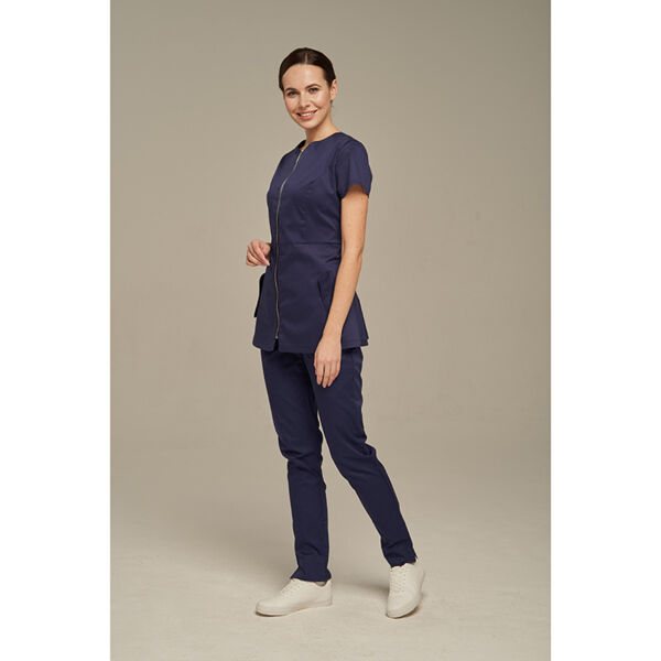 Туника женская Dr. Nice на молнии, без воротника, синий, 50 - фото 5