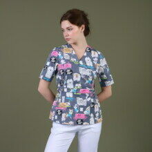 Туника женская Тезис TZ305, принт "Котики и собачки", 60