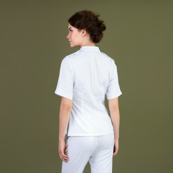 Рубашка женская на молнии TZ400, белый, 54 - фото 2