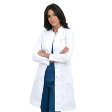 Халат женский BS813 на кнопках, белый, 50