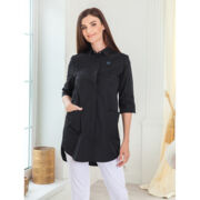 Рубашка женская на кнопках, черный, 46
