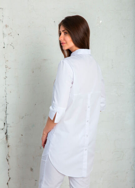 Рубашка женская на кнопках, белый, 48 - фото 1