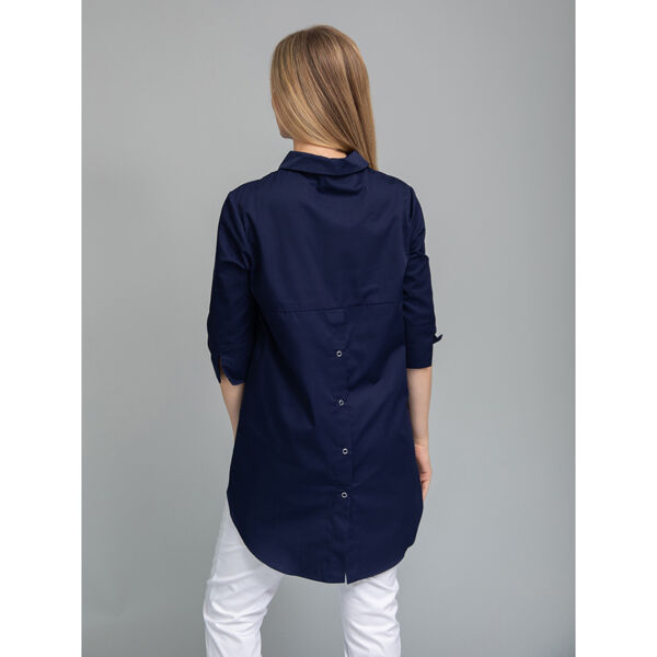 Рубашка женская на кнопках, темно-синий, 50 - фото 3