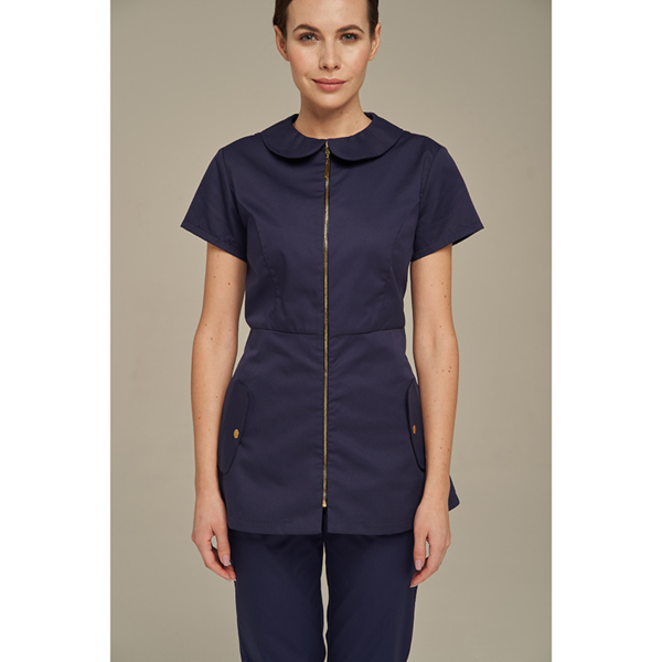 Туника женская Dr. Nice на молнии, с воротником, синий, 42 - фото 3