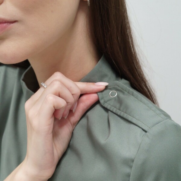 Рубашка женская на молнии TZ400, оливковый, 40 - фото 2
