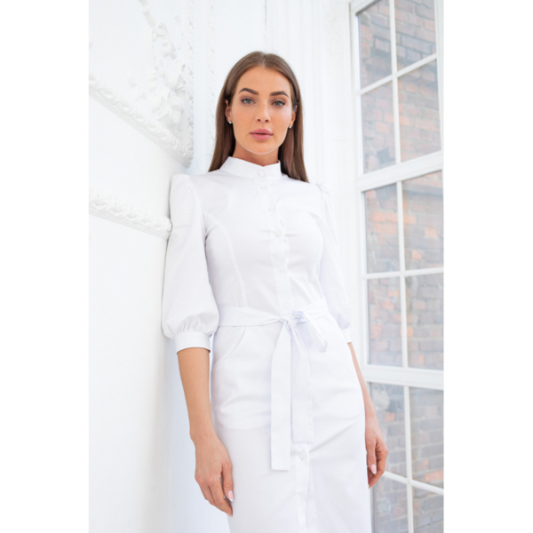 Платье Dr. Nice на пуговицах, белый, 50 - фото 4