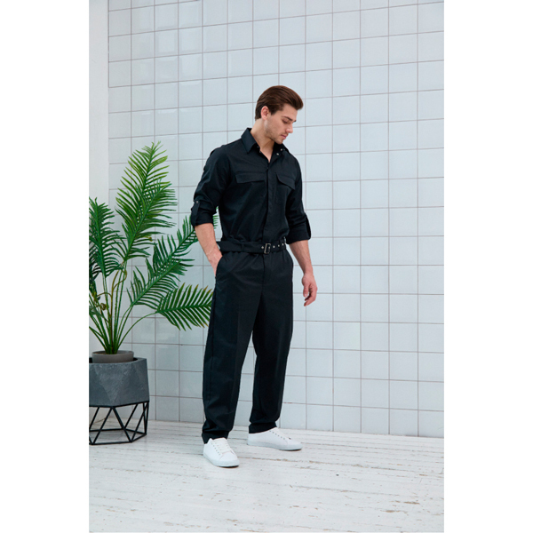 Комбинезон мужской Dr. Nice, с поясом с пряжкой, черный, 48 - фото 1