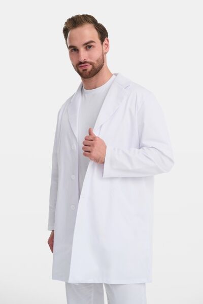 Халат мужской на пуговицах Тезис TZ800, velum, белый, 46