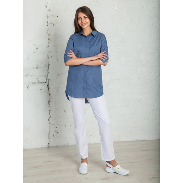 Рубашка женская на кнопках, деним, 58 - фото 2