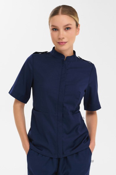 Рубашка женская на молнии Тезис TZ400, темно-синий, 52