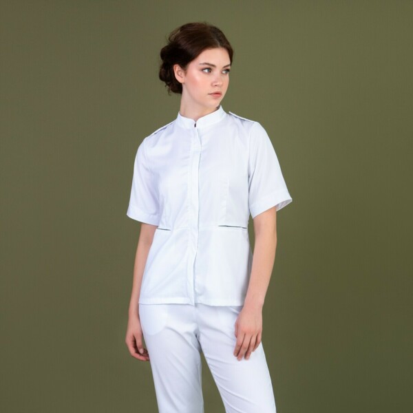 Рубашка женская на молнии TZ400, белый, 52 - фото 0