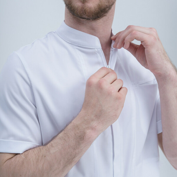 Рубашка мужская на молнии TZ700, белый, 58 - фото 3