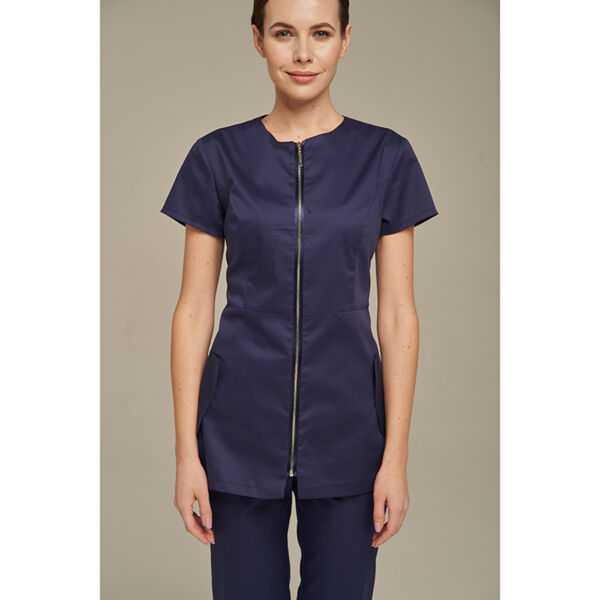 Туника женская Dr. Nice на молнии, без воротника, синий, 50 - фото 2