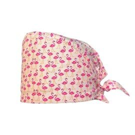 Шапочка медицинская, принт "Фламинго", розовый