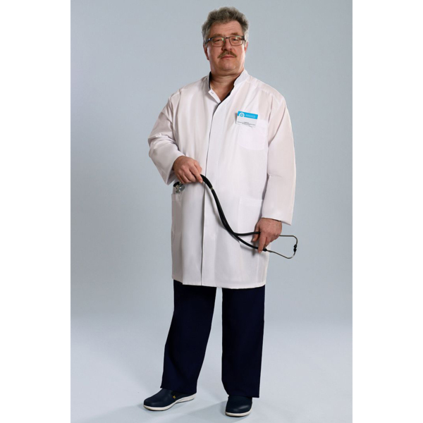 Халат мужской 550, длинный рукав, белый, 56 - фото 5