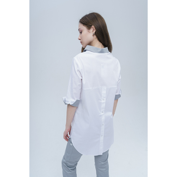 Рубашка женская на кнопках TZ450, белый, 46 - фото 3