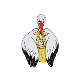 Значок "Аист с малышом", желтая пеленка