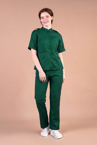 Рубашка женская на молнии TZ400, зеленый, 46 - фото 1