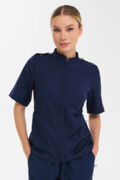 Рубашка женская на молнии Тезис TZ400, темно-синий, 54