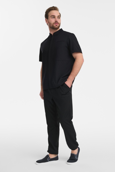 Рубашка мужская на молнии Тезис TZ700, черный, 56 - фото 3