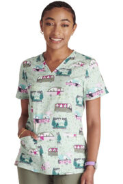 Топ женский Tooniforms TF738, принт "Кемпинг", зеленый, L