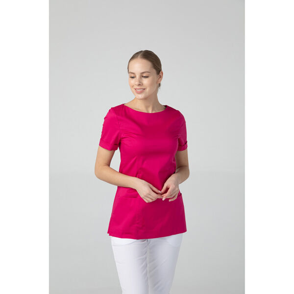 Туника женская Dr. Nice с молнией сзади, короткий рукав, малиновый, 50 - фото 4