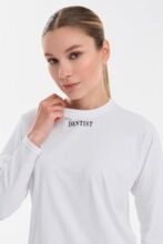 Лонгслив женский Тезис TZ112, принт "DENTIST", белый, 48