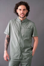 Рубашка мужская на молнии Тезис TZ700, оливковый, 50