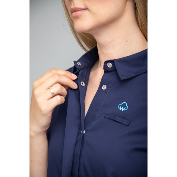 Рубашка женская на кнопках, синий, 52 - фото 4