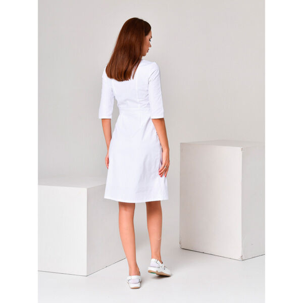 Халат женский с двойной юбкой, белый, 44 - фото 4