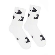 Носки женские, "Черные кошки", белый, 36-40
