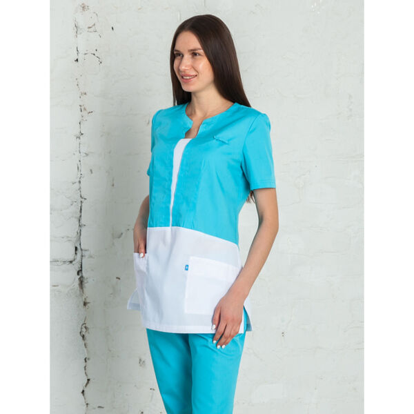 Туника женская, белый-голубой, 50 - фото 0