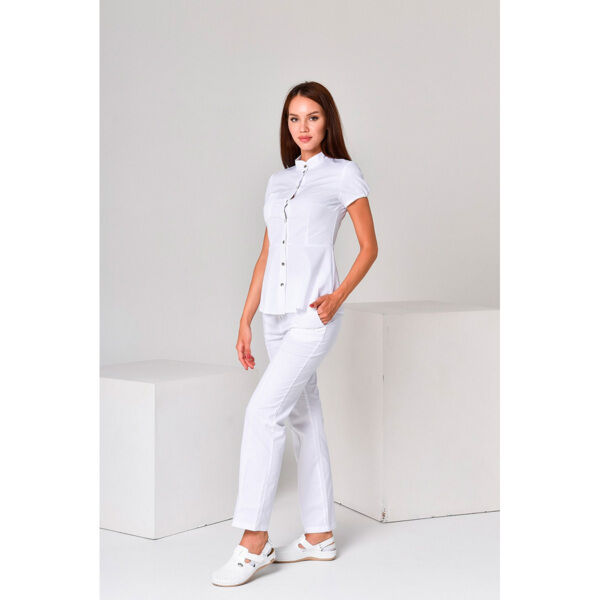 Брюки женские со стрелками, белый, 46 - фото 3