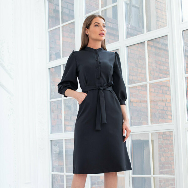 Платье Dr. Nice «Beauty» на пуговицах, черный, 50 - фото 2