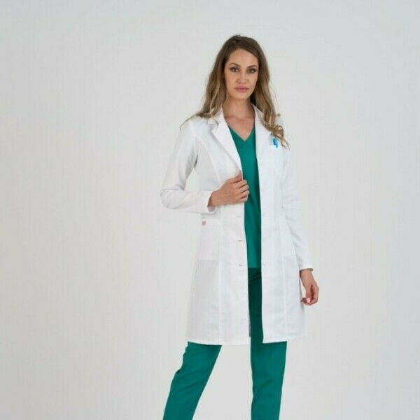 Халат женский Тезис TZ815 на пуговицах, белый, 44