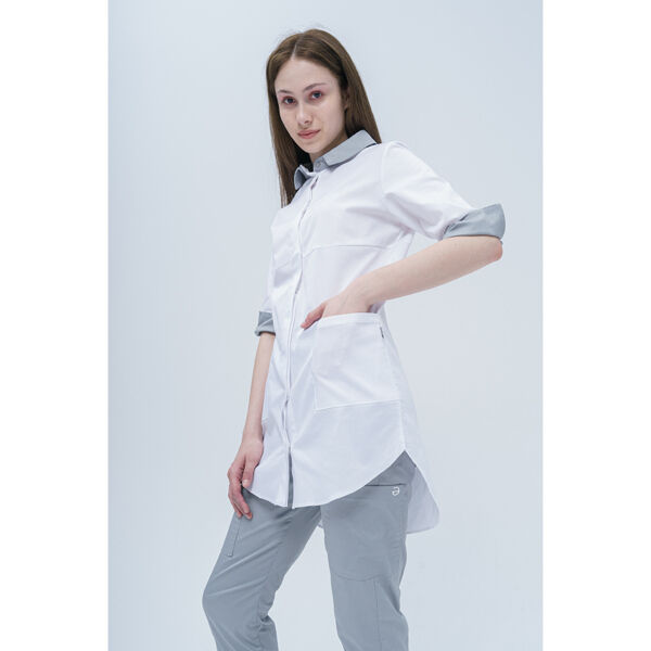 Рубашка женская на кнопках TZ450, белый, 48 - фото 4