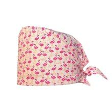 Шапочка медицинская, принт "Фламинго", розовый