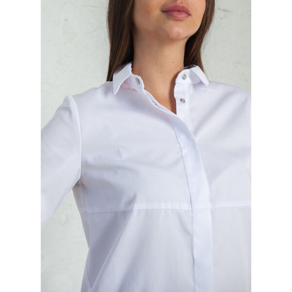 Рубашка женская на кнопках, белый, 42 - фото 3