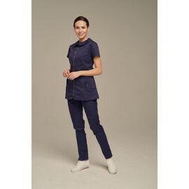 Туника женская Dr. Nice на молнии, с воротником, синий, 50