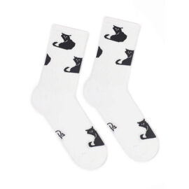 Носки женские, "Черные кошки", белый, 36-40